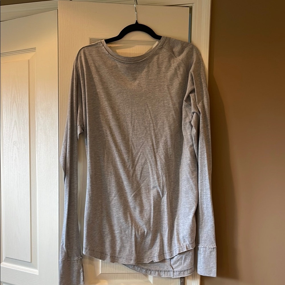 Free People Gray Raglan Long Sleeve Dress